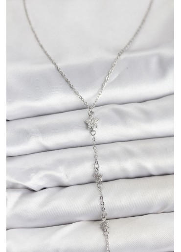 Erb 316L Çelik Zincir Gümüş Renkli Yıldız Model Kadın Y Kolye