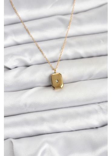 Erb 316L Çelik Zincir Gold Renk Minimal Kutup Yıldızı Model Kadın Kolye