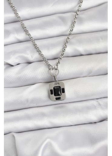 Erb 316L Çelik Zincir Gümüş Renk Vintage Model Kadın Kolye