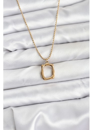 Erb 316L Çelik Zincir Gold Renk Model Kadın Kolye