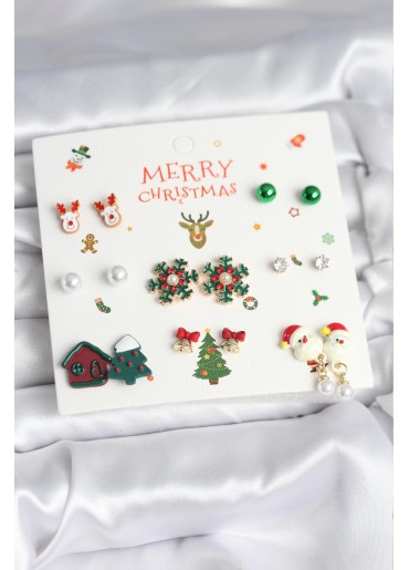 Erb Yılbaşı Temalı 8 Çift Küpe Seti