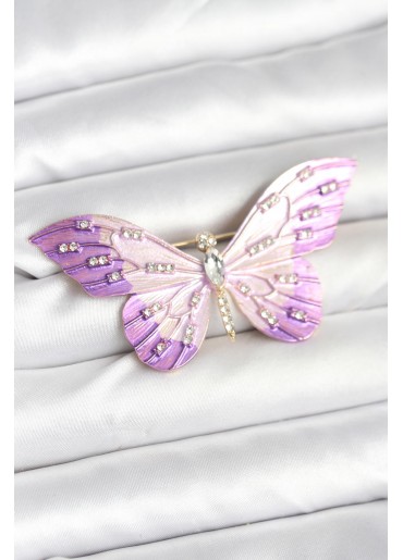 Erb Lila Renk Kelebek Model Broş