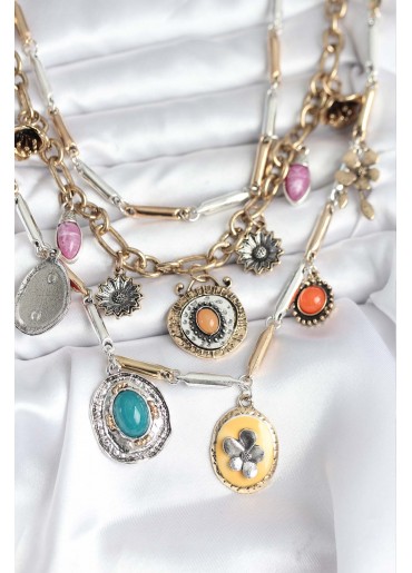 Erb Pirinç Otantik Kolye Seti