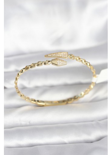 Erb Yılan Model Pirinç Gold Renk Kadın Kelepçe Bileklik