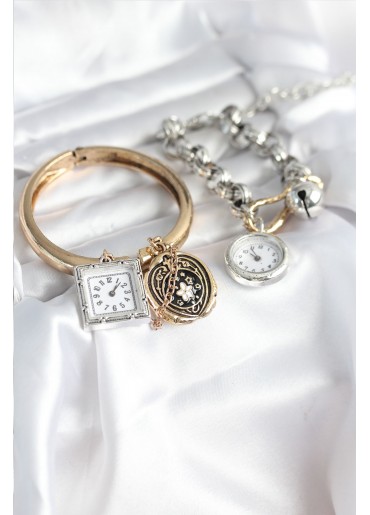 Erb Gold Ve Gümüş Renk Bileklik Kombini