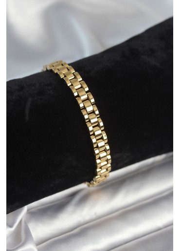 Erb 316L Çelik Gold Renk 7 Mm Kalınlık Erkek Bileklik
