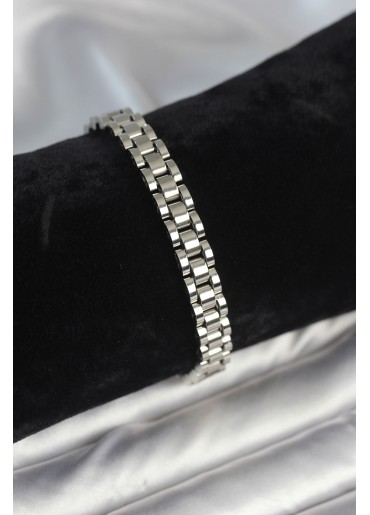 Erb 316L Çelik Gümüş Renk 7 Mm Kalınlık Erkek Bileklik