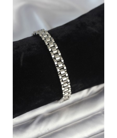 Erb 316L Çelik Gümüş Renk 7 Mm Kalınlık Erkek Bileklik