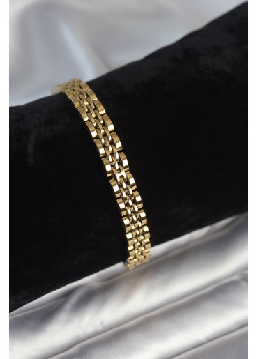 Erb 316L Çelik 7 Mm Kalınlıkta Gold Renkli Erkek Bileklik