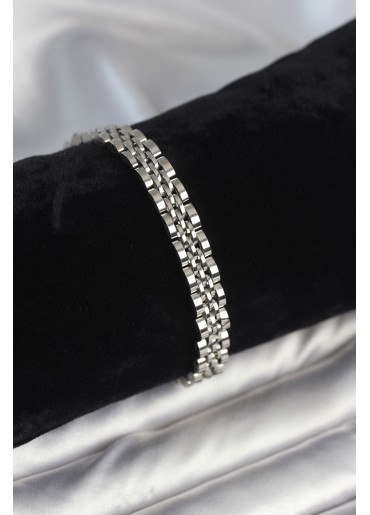 Erb 316L Çelik 7 Mm Kalınlıkta Gümüş Renkli Erkek Bileklik