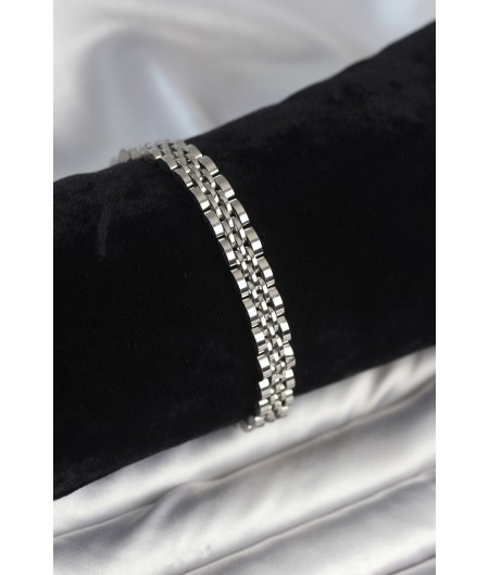 Erb 316L Çelik 7 Mm Kalınlıkta Gümüş Renkli Erkek Bileklik