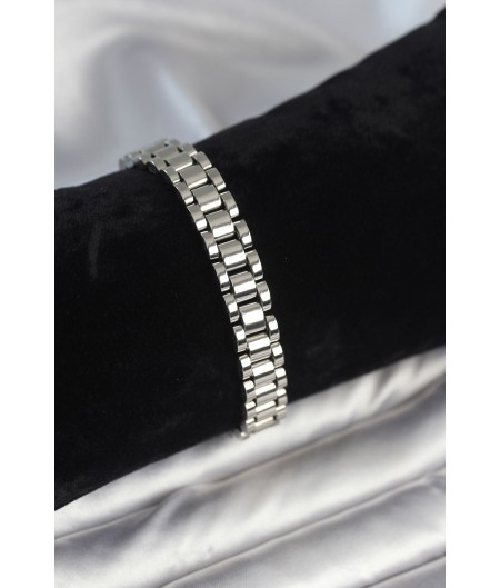 Erb 316L Çelik Gümüş Renk 9 Mm Kalınlık Erkek Bileklik