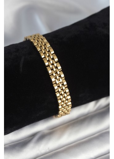 Erb 316L Çelik 9 Mm Kalınlıkta Gold Renkli Erkek Bileklik