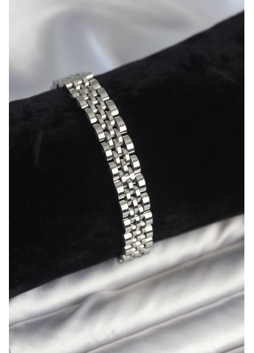 Erb 316L Çelik 9 Mm Kalınlıkta Gümüş Renkli Erkek Bileklik