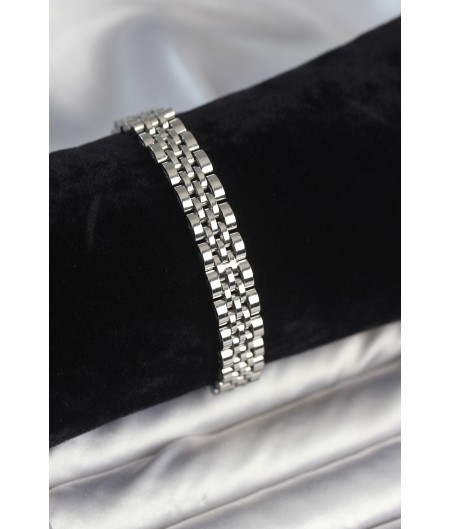 Erb 316L Çelik 9 Mm Kalınlıkta Gümüş Renkli Erkek Bileklik