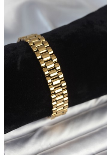 Erb 316L Çelik Gold Renk 12 Mm Kalınlık Erkek Bileklik