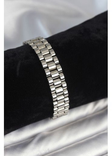 Erb 316L Çelik Gümüş Renk 12 Mm Kalınlık Erkek Bileklik