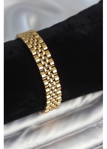 Erb 316L Çelik 12 Mm Kalınlıkta Gold Renkli Erkek Bileklik