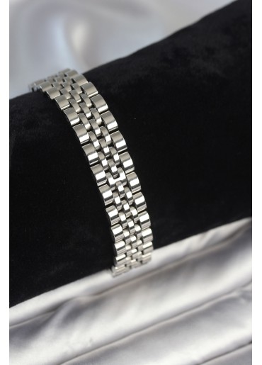 Erb 316L Çelik 12 Mm Kalınlıkta Gümüş Renkli Erkek Bileklik