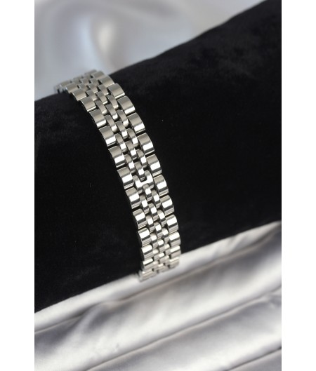 Erb 316L Çelik 12 Mm Kalınlıkta Gümüş Renkli Erkek Bileklik