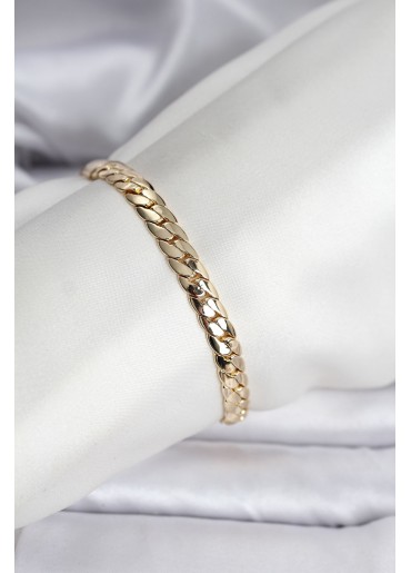 Erb 14K Gold Renk Kaplama Ezme Zincir Model Kadın Bileklik