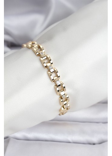 Erb 14K Gold Renk Kaplama Zirkon Taşlı CM Kadın Bileklik