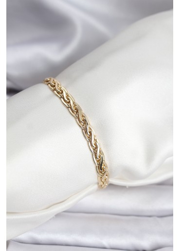 Erb 14K Gold Renk Kaplama Lazer Zincir Model CM Kadın Bileklik