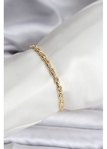 Erb 14K Gold Renk Kaplama Zincir Model Kadın CM Bileklik
