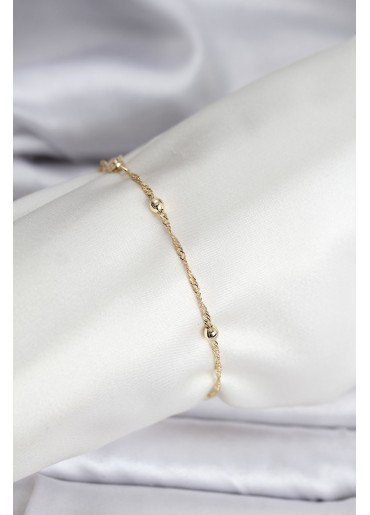 Erb 14K Gold Renk Kaplama Topçuklu Model CM Kadın Bileklik