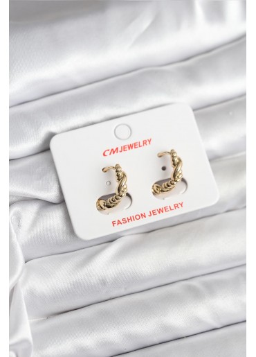 Erb 14K Gold Renk Kaplama Burgu Model CM Kadın Küpe