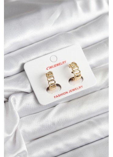 Erb 14K Gold Renk Kaplama Samanyolu Model CM Kadın Küpe