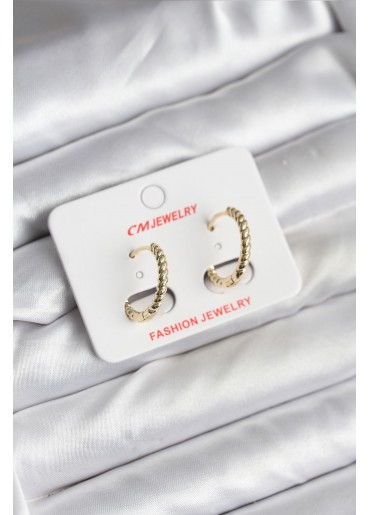 Erb 14K Gold Renk Kaplama Burgu Halka CM Kadın Küpe