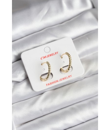 Erb 14K Gold Renk Kaplama Burgu Halka CM Kadın Küpe