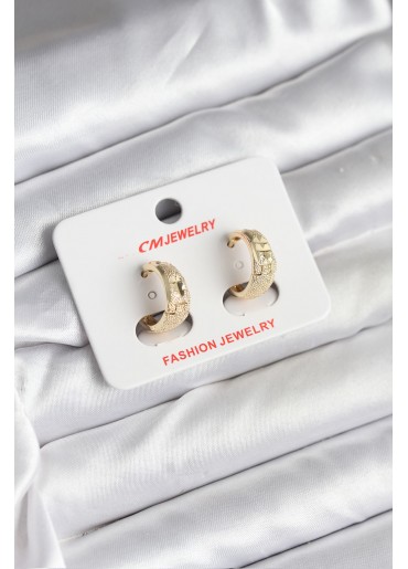 Erb 14K Gold Renk Kaplama Lazer Halka CM Kadın Küpe