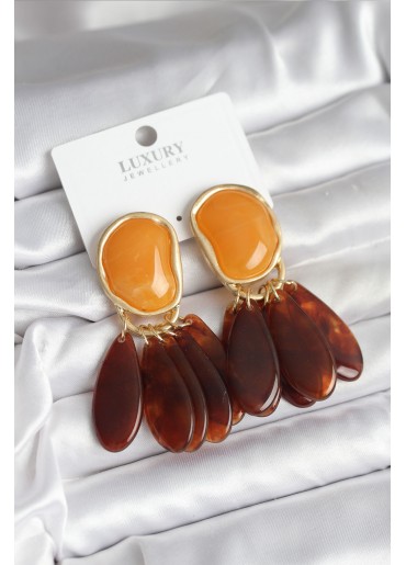 Erb Pirinç Gold Renk Vintage Model Kadın Küpe