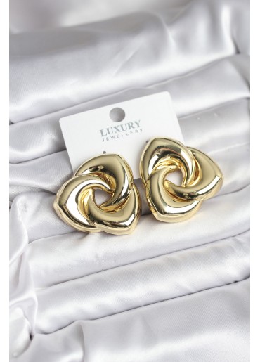 Erb Pirinç Gold Renk Geometrik Vintage Kadın Küpe