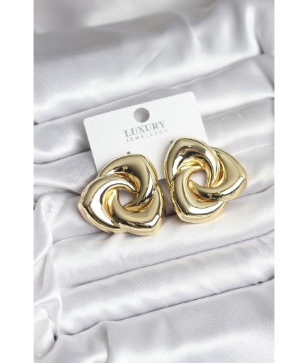 Erb Pirinç Gold Renk Geometrik Vintage Kadın Küpe