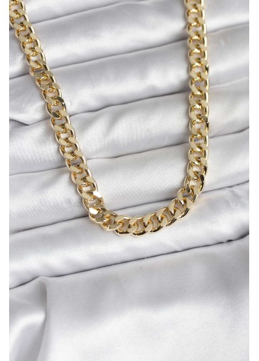 Erb 14K Gold Renk Kaplama Kalın Zincir Model CM Kadın Kolye