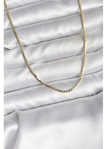 Erb 14K Gold Renk Kaplama Ezme Zincir Model CM Kadın Kolye