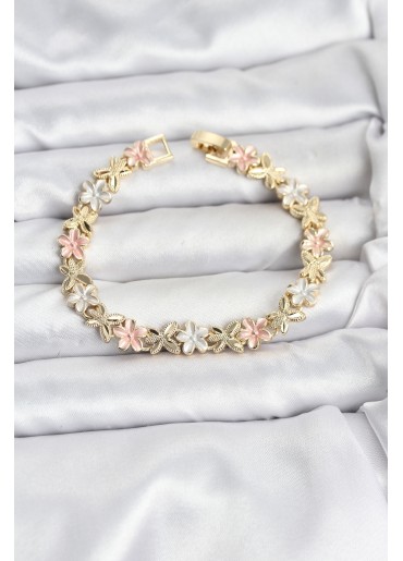 Erb Lotus Model Pirinç Gold Ve Pembe Renk Kadın Bileklik