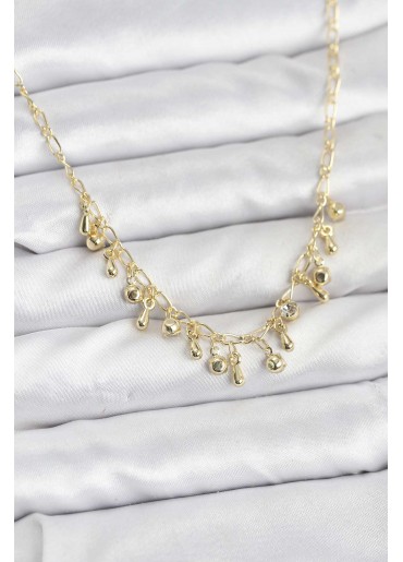 Erb 316L Çelik Zincir Gold Renk Kadın Kolye
