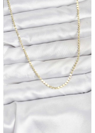 Erb 316L Çelik Gold Renk İnce Ezme Zincir Kadın Kolye
