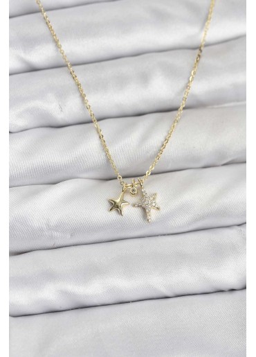 Erb Pirinç Gold Renk Yıldız Minimal Kadın Kolye