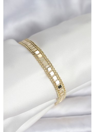 Erb 316L Çelik Gold Renk Pullu Zincir Model Kadın Bileklik