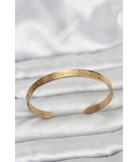 Erb 316L Çelik Gold Renk Ayetel Kürsi Yazılı Bileklik Erb 316L Çelik Gold Renk Ayetel Kürsi Yazılı Bileklik