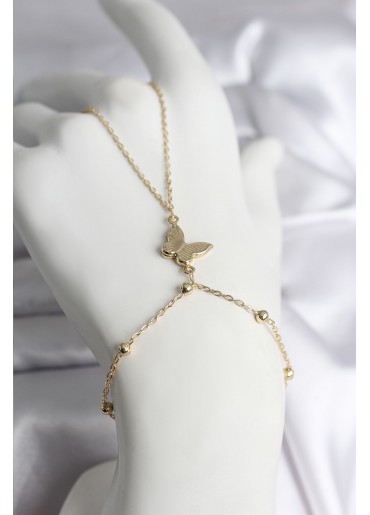 Erb 316L Çelik Gold Renk Kelebek Model Kadın Şahmeran