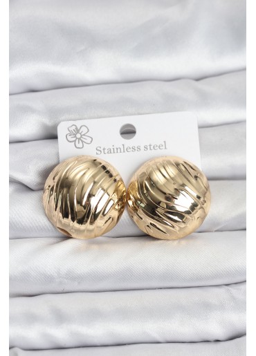 Erb 316L Çelik Gold Renk Vintage Kadın Küpe