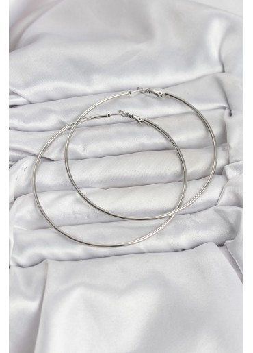 Erb 316L Çelik Gümüş Renk 75 Mm Halka Küpe