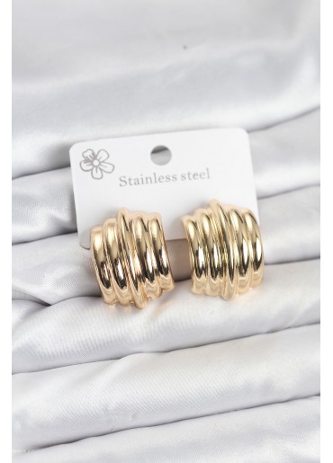 Erb Vintage Model 316L Çelik Gold Renk Kadın Küpe