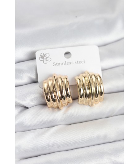Erb Vintage Model 316L Çelik Gold Renk Kadın Küpe